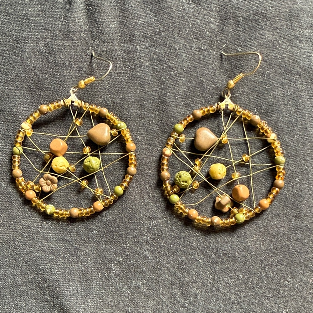 Artisan Beaded Dreamcatcher Earrings